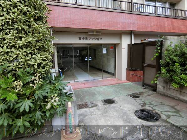 富士見マンション2｜富士見マンションのエントランスの様子です。清掃は整然とされていました。ゴミ出しはエントランス前に出しますので、朝方にお願いします。