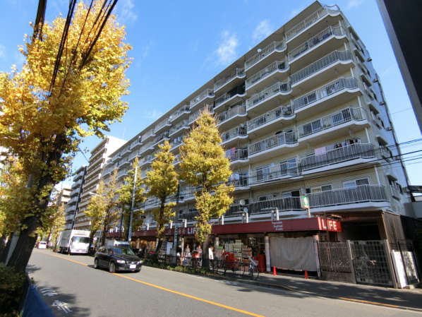 南台ヒルズ外観・共用部1｜南台ヒルズは昭和49年築、9階建てのマンションです。