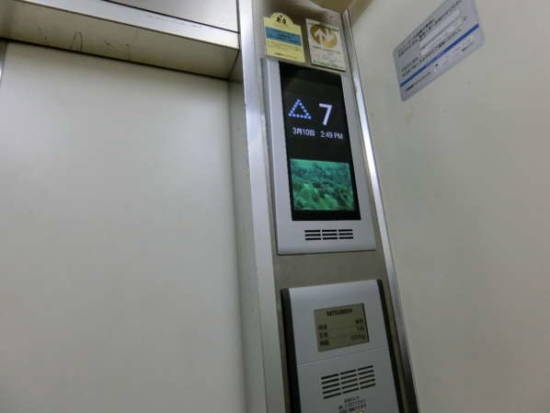 ライオンズマンション神楽坂外観共用部8｜エレベータはリノベーションをしたようですね。昭和４６年の者ではないと思います。きれいなタイプの変化でした。