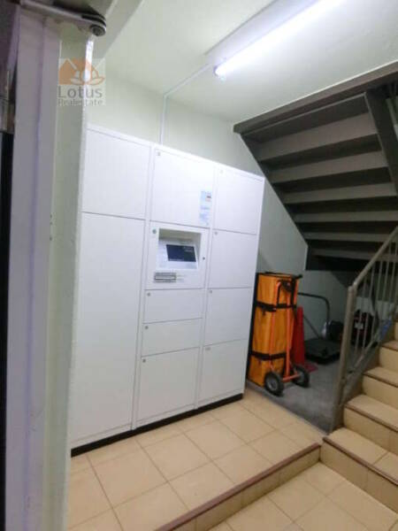 梅島グリーンマンション共用部2｜エントランス内部には宅配ロッカーも設置されていました。