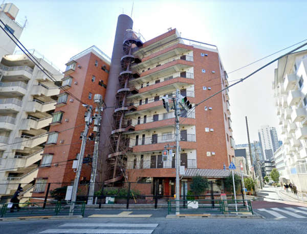 セザール東大久保外観３｜セザール東大久保は昭和52年築、８階建てのマンションです。大久保通り沿いにあり、通りを挟んだ向かいに戸山公園があります。