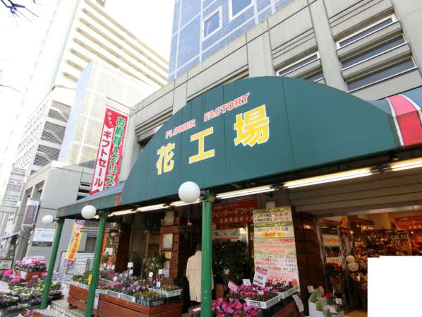 中野南台第１ローヤルコーポアプローチ3｜途中、「花工場」という花き専門店を通り過ぎました。