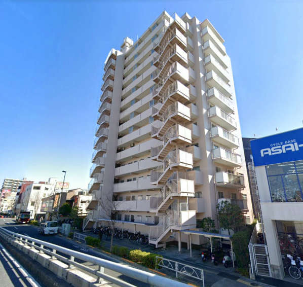コープ野村立石外観７｜コープ野村立石は13階建てのマンションです。水戸街道沿いです。