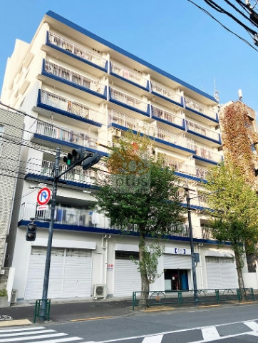 中野ハイネスコーポ外観４｜中野ハイネスコーポは地上７階建てのマンションです。早稲田通りに面していて、東京警察病院、区立中野中学校が近くにあります。