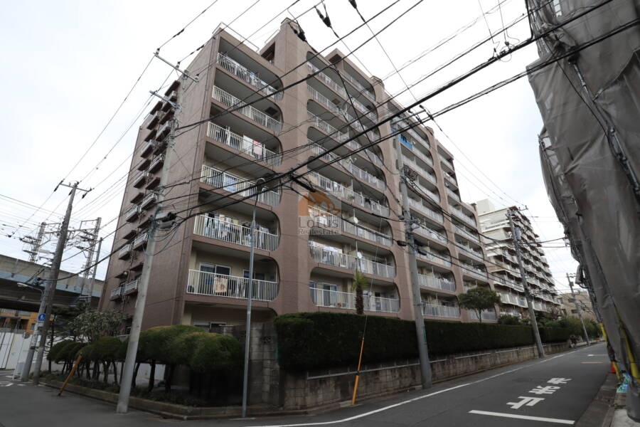 葛西ハイツ外観3｜葛西ハイツは昭和５０年築、１０階建てのマンションです。