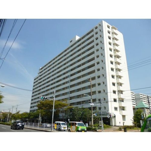 なぎさニュータウン１号棟外観１｜１号棟外観。１号棟はバス停に近いロケーションです。ＳＲＣ造14階建て。128戸