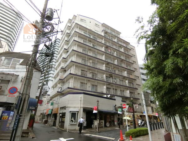 ダイアパレス町屋外観共用部1｜ダイアパレス町屋は昭和５４年築、１０階建てのマンションです。町屋駅から近く、周辺には飲食店やショップが多くあり便利な立地です。