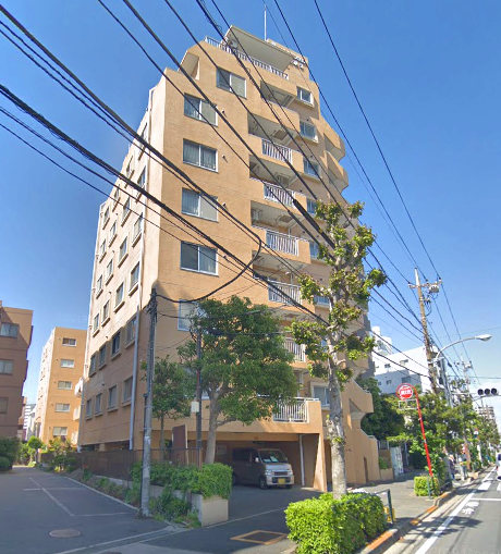 ライオンズマンション西葛西第２外観１｜ライオンズマンション西葛西第２は9階建てのマンションです。葛西橋通りに面しています。周辺にはドン・キホーテ、サニーモール、イオンなどお所業施設が多くあり便利です。