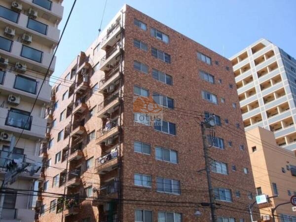 ライオンズマンション駒込第２外観２｜ライオンズマンション駒込第２は昭和54年築、9階建てのマンションです。こちらは不忍通り沿いです。