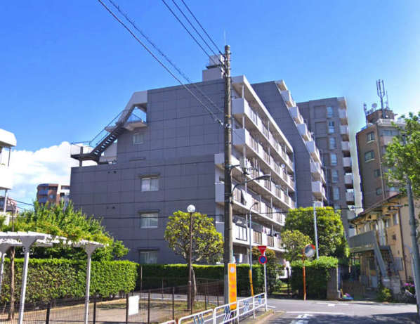 西葛西ビューハイツＢ棟外観３｜Ａ棟の前には区立第六葛西小学校があり、また中学校も徒歩5分圏内にあります。周辺には商業店舗が複数あり便利な立地と言えます。