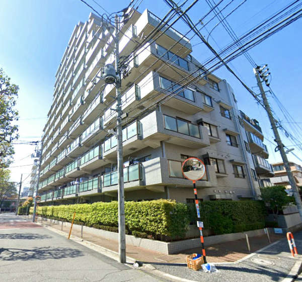 エンゼルハイム竹の塚駅前外観３｜エンゼルハイム竹の塚駅前は平成７年築、１０階建てのマンションです。南側に公園があり日当たり良好です。