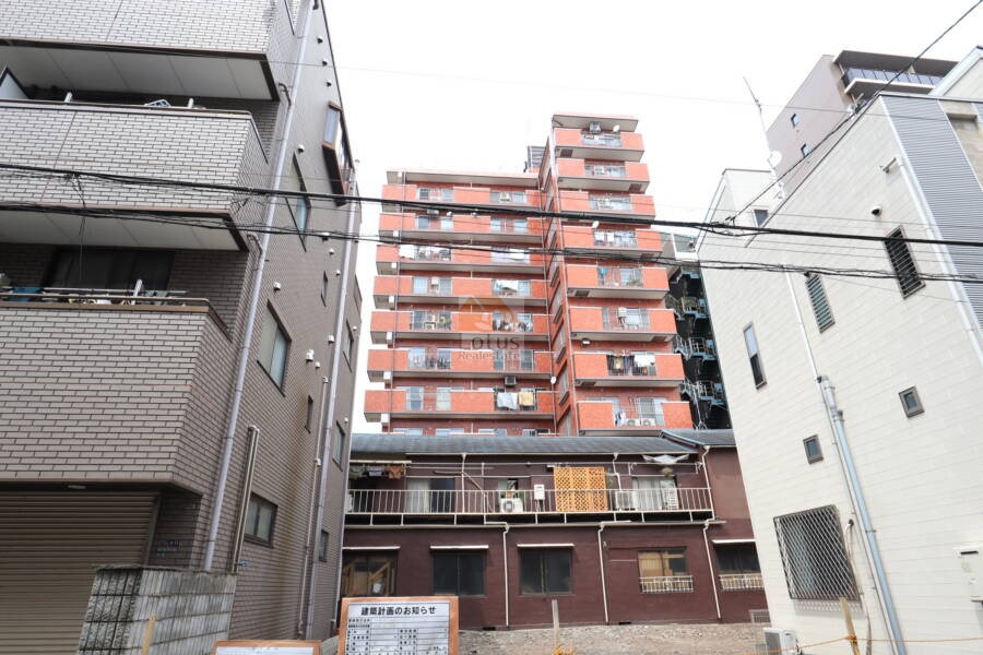 シャンボール菊川外観1｜シャンボール菊川は昭和56年築、11階建てマンションです。