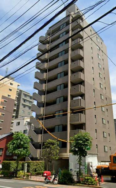 ヴィルヌーブ入谷外観１｜ヴィルヌーブ入谷は平成１０年築、１３階建てのマンションです。入谷駅、鶯谷駅、上野駅が徒歩圏内です。