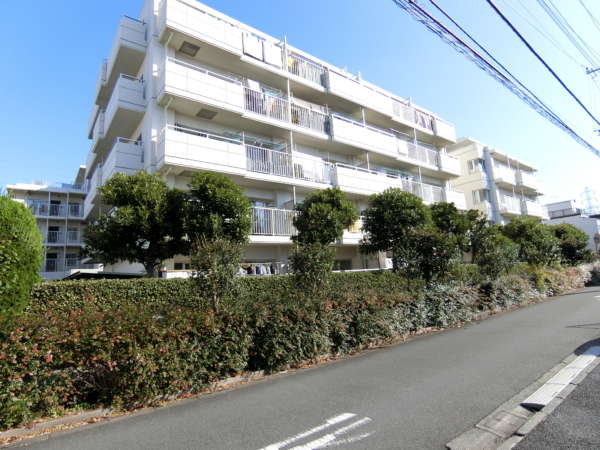 いづみハイツ柴又外観共用部2｜いづみハイツ柴又は京成金町線「柴又」徒歩3分の駅近です。５階建て７２戸の規模のマンションです。