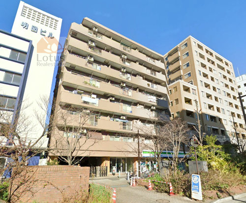 シャルマン築地明石町外観４｜シャルマン築地明石町昭和53年築、8階建てのマンションです。有楽町線「新富町」駅、日比谷線「築地」駅が利用可です。
