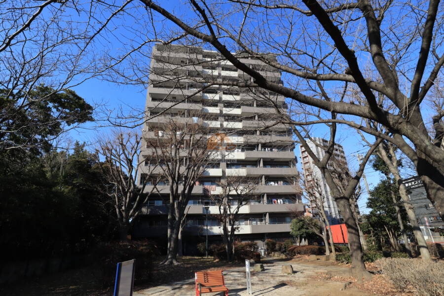 御殿山デュープレックス外観3｜御殿山デュープレックスは平成11年築、地上１３階建ての新耐震基準です。