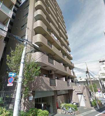 グランドステージ千駄木外観１｜グランドステージ千駄木は平成１１年築の１２階建てのマンションです。不忍通りと動坂下の角地にあります。「田端」駅、「西日暮里」駅、「千駄木」駅が徒歩圏内です。