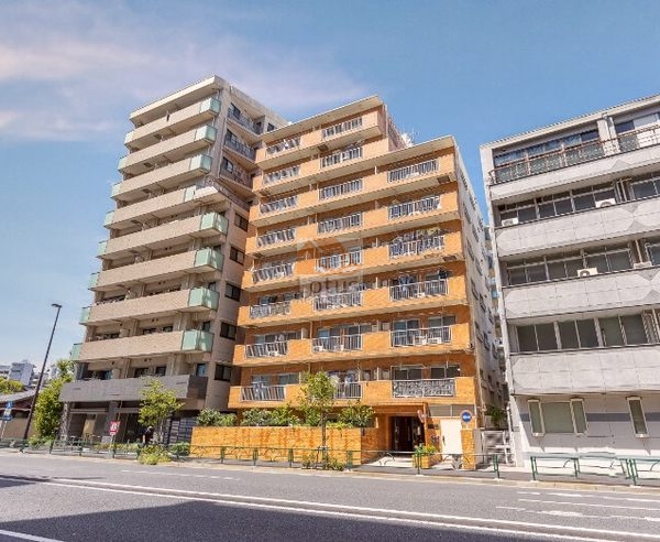 エンゼルハイム門前仲町外観３｜エンゼルハイム門前仲町は昭和５９年築、９階建てのマンションです。