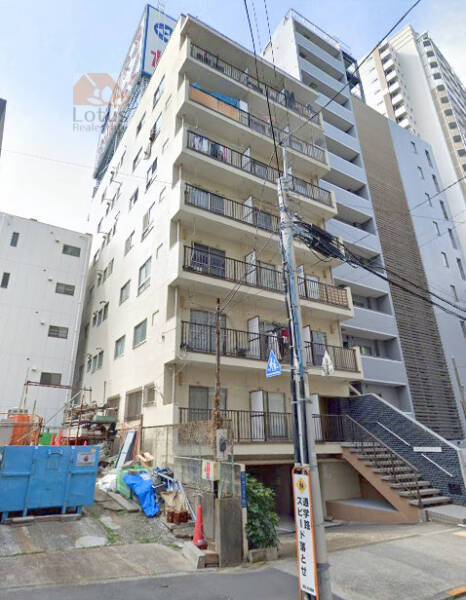 新大橋マンション外観１｜新大橋マンションは昭和43年築、8階建てのマンションです。森下駅、浜町駅が利用可です。