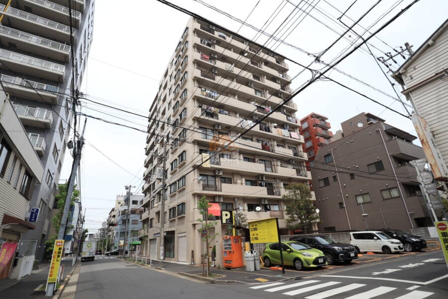 菊川ガーデンハウス外観1｜菊川ガーデンハウスは昭和62年築、11階建てのマンションです。