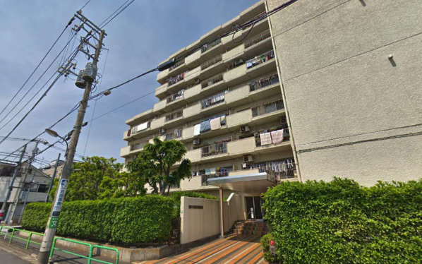 石神井公園パークハイツ外観１｜８階建てのマンションで、ペット飼育もできるマンションです。