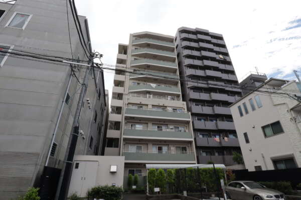 ミオカステーロ住吉南外観3｜通りの反対側は住宅地とたっています。静かな印象をうけました。