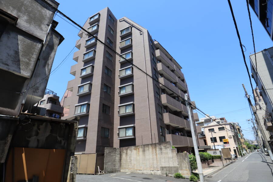 コスモ向島外観2｜周辺は静かな住宅街で、建物の前の道路も車通りが少なく静かです。