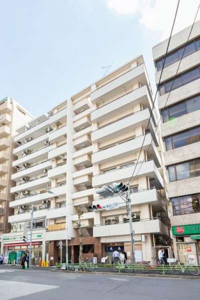中銀築地マンシオン外観｜中銀築地マンシオンは８階建てのマンションです。「築地」駅から徒歩４分です。
