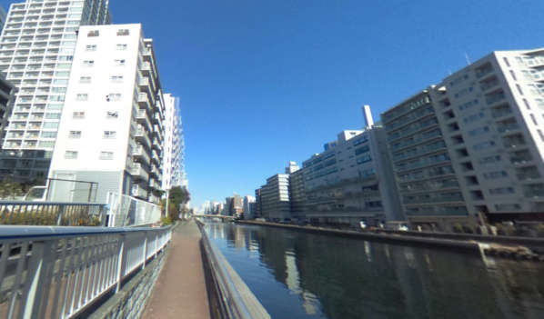 田町東豊エステート外観４｜バルコニー前は運河です。
