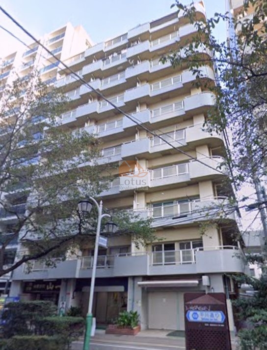 千川通り沿いの桜並木に面したSRC造10階建の外観です。桜台駅徒歩3分、練馬駅徒歩6分の距離感が日常動線を穏やかに整えます。