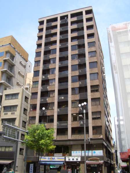 セントラル東銀座外観10｜セントラル東銀座は９階建ての大規模マンションです。晴海通り沿いにあります。東銀座駅、築地駅から徒歩３分の好立地です。