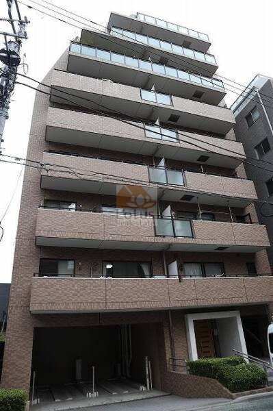 サンマンションアトレ飯田橋外観１｜サンマンションアトレ飯田橋は平成11年築、9階建てマンションです。飯田橋、神楽坂生活圏の静かな住宅地です。