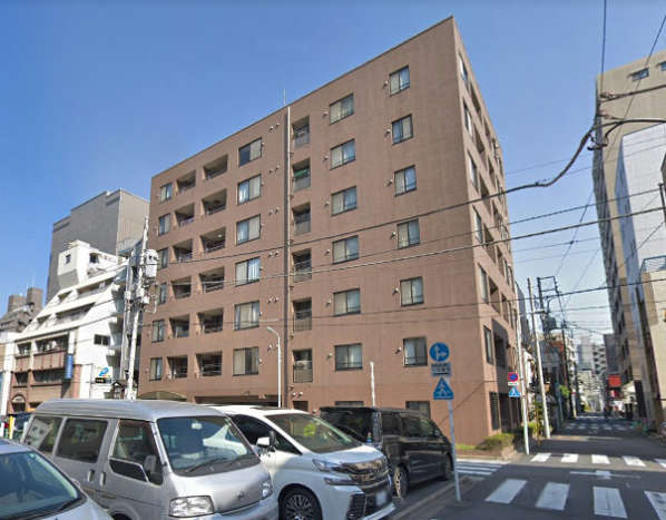 プレジール日本橋人形町外観１｜プレジール日本橋人形町は平成１０年築、７階建てのマンションです。人形町駅、浜町駅、水天宮前駅が徒歩圏内の便利な立地です。