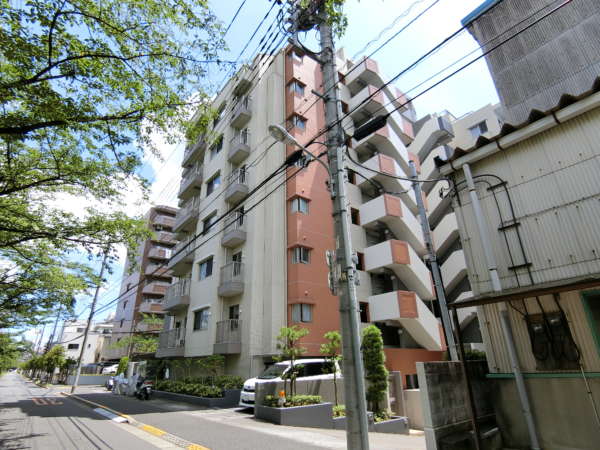 サンクタス南葛西外観共用部1｜裏手となる北側（レクリ―ション公園に面するところ）も、デザインを造り込んでいます。