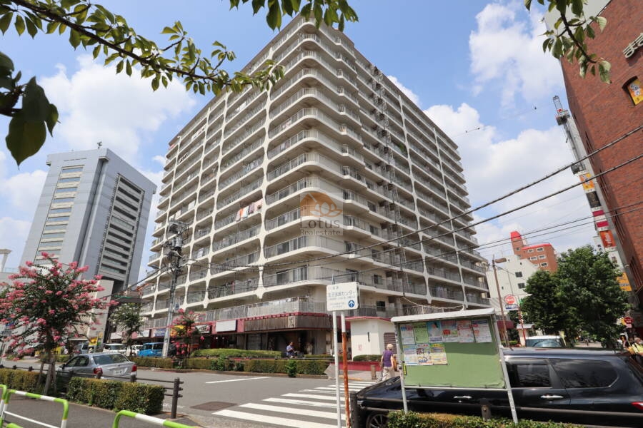 飛鳥山スカイハイツ外観1｜飛鳥山スカイハイツは昭和５３年築、１４階建てのマンションです。