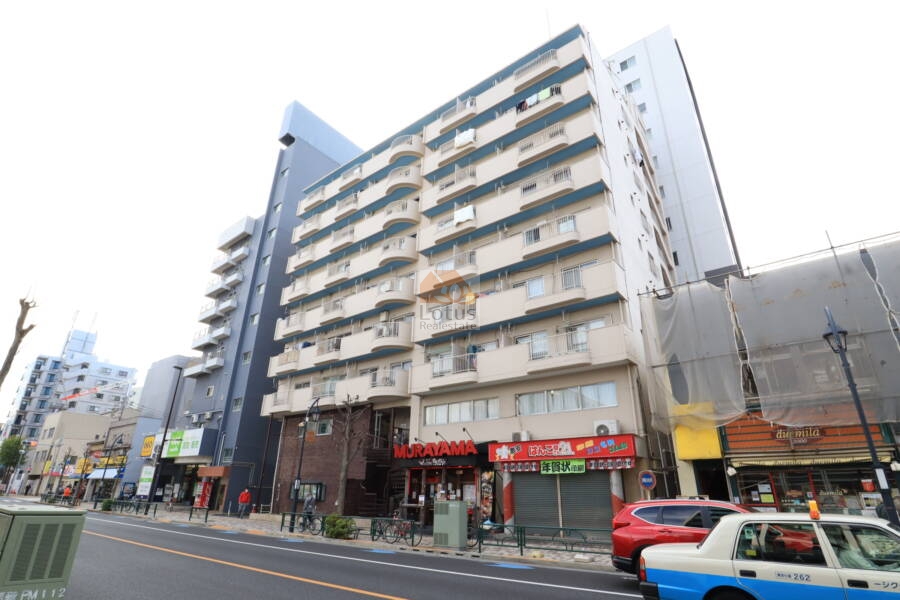 新小岩スカイマンション外観1｜新小岩スカイマンション平和橋通り面した立地です。