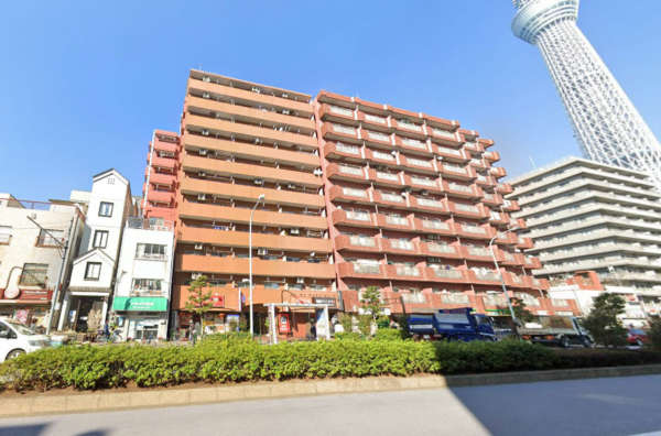 ヴェラハイツ吾妻橋外観３｜ヴェラハイツ吾妻橋は昭和６１年築、１１階建てのマンションです