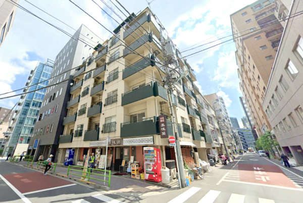 中銀八丁堀マンシオン外観２｜中銀八丁堀マンシオンは昭和５３年築の９階建てです。