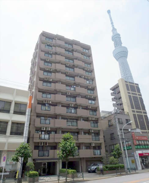 マイキャッスル押上外観３｜マイキャッスル押上は平成１０年築、１２階建てのマンションです。とうきょうスカイツリーまで徒歩１０分圏内の立地です。
