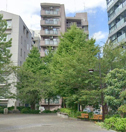 パークステージ茅場町外観10｜パークステージ茅場町は平成１１年築、１０階建てのマンションです。目の前に新川公園、隅田川テラスがある開放感のある立地です。