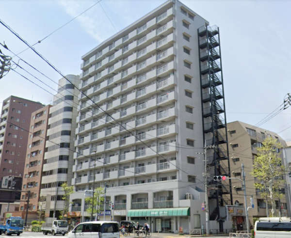 ハイマート入谷外観２｜ハイマート入谷は昭和６０年築、１４階建てのマンションです。
