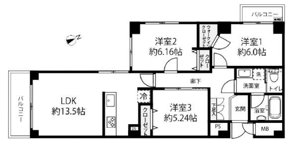 ジュネシオン竜泉801間取図