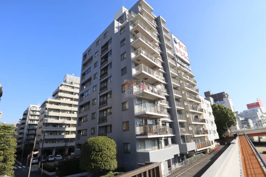 新大橋パークホームズ外観1｜新大橋パークホームズは平成12年築、13階建てのマンションです。