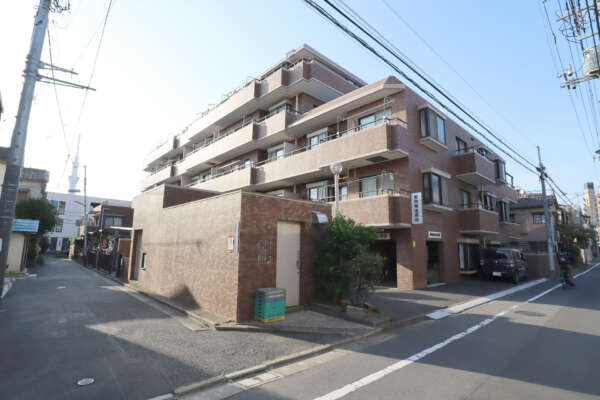 ライオンズマンション亀戸五丁目外観3｜こちらは南東南西の外観です。マンション全体が大通りに面していないので静かなロケーションになっています。