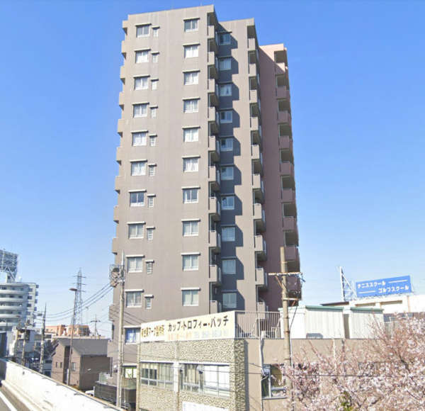 ＴＨＥパームス竹ノ塚外観１｜ザパームス竹ノ塚は平成２０年築、１３階建てのマンションです。
