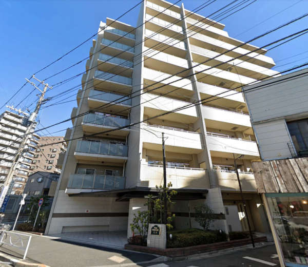 日神パレステージ曳舟外観１｜日神パレステージ曳舟は平成２３年築、９階建てのマンションです。曳舟川通りに立地します。京成曳舟駅、曳舟駅が利用可です。