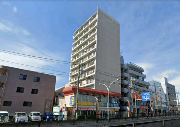 千代田マンション外観３｜千代田マンションは昭和４８年築、１２階建てのマンションです。