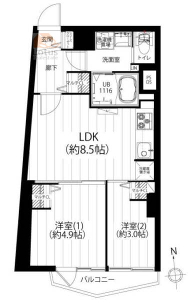 ニュー松が谷マンション507間取図