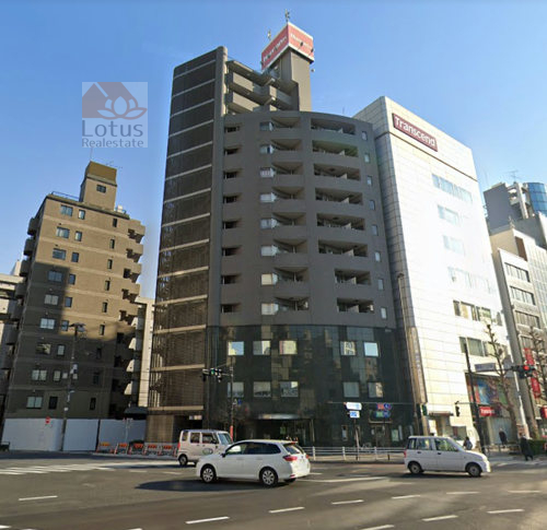 リバーサイドタワー蔵前外観３｜蔵前橋通りと江戸通りの交差点に立地します。