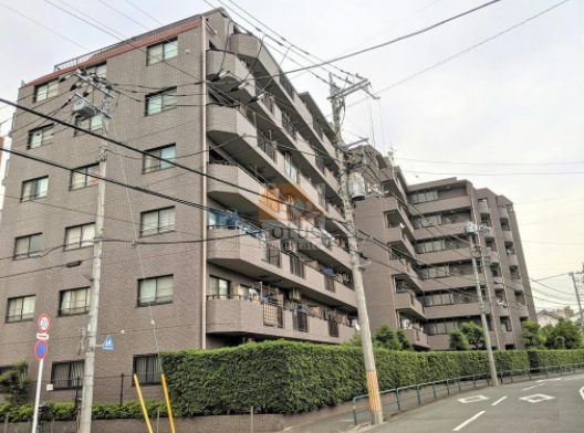 落ち着いたグレー調の外観で、道路に面した植栽が建物を囲み、通りからの視線をやわらげています。サンリット西新井は、平成7年築、7階建てのマンションです。